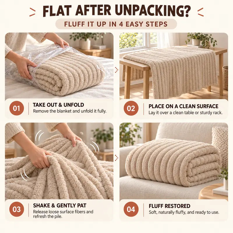 Cozy Plush Throw Blanket for Couch & Bed