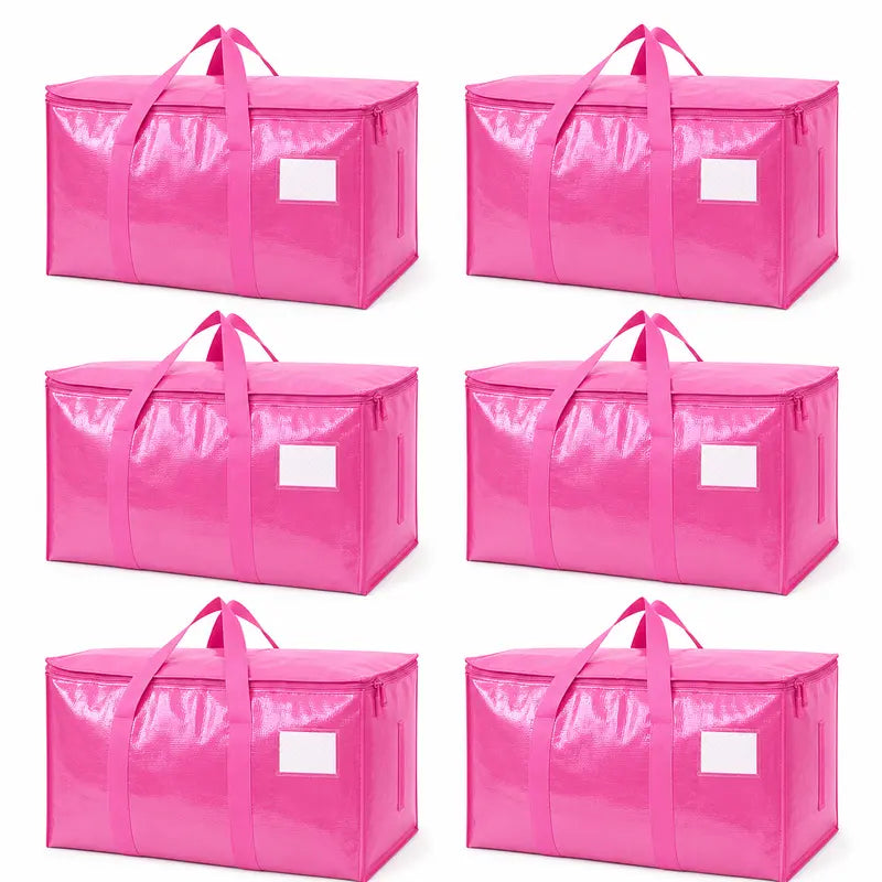 6-Pack Extra Large Zippered Storage Bags for Moving