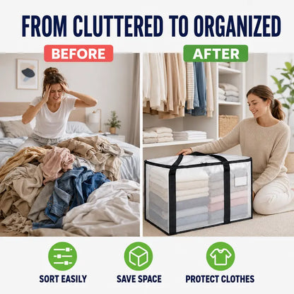 6-Pack Extra Large Zippered Storage Bags for Moving