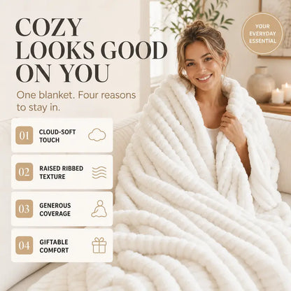 Cozy Plush Throw Blanket for Couch & Bed