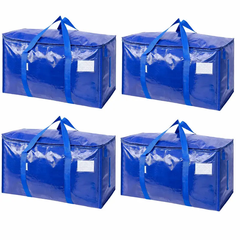 6-Pack Extra Large Zippered Storage Bags for Moving