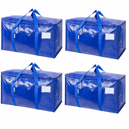 6-Pack Extra Large Zippered Storage Bags for Moving