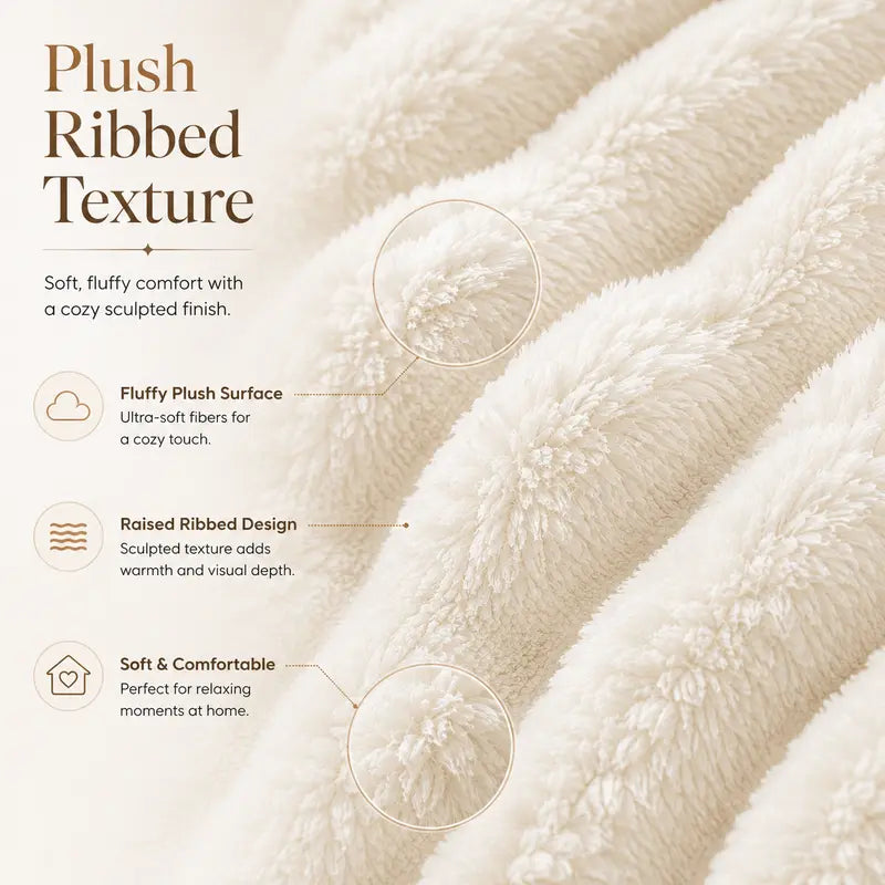 Cozy Plush Throw Blanket for Couch & Bed