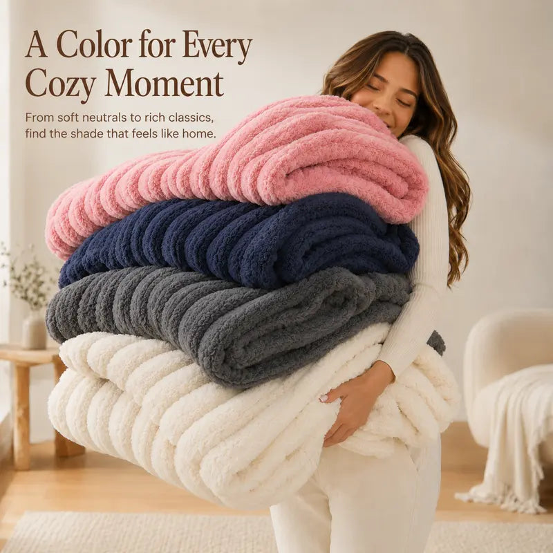 Cozy Plush Throw Blanket for Couch & Bed