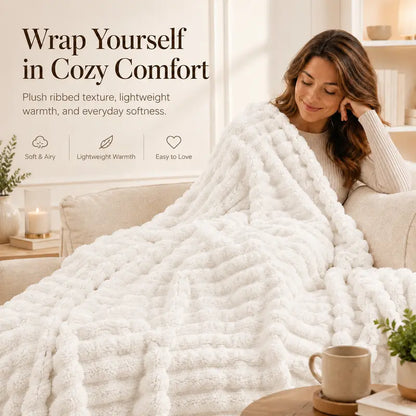Cozy Plush Throw Blanket for Couch & Bed