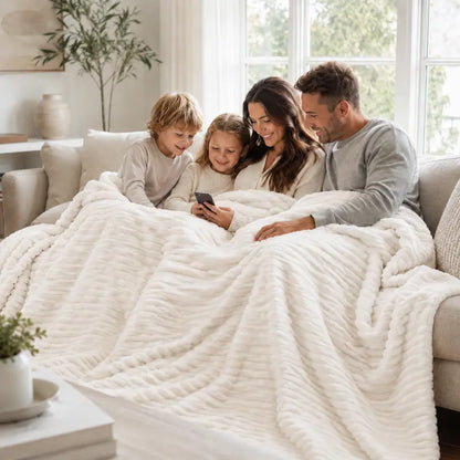 Cozy Plush Throw Blanket for Couch & Bed