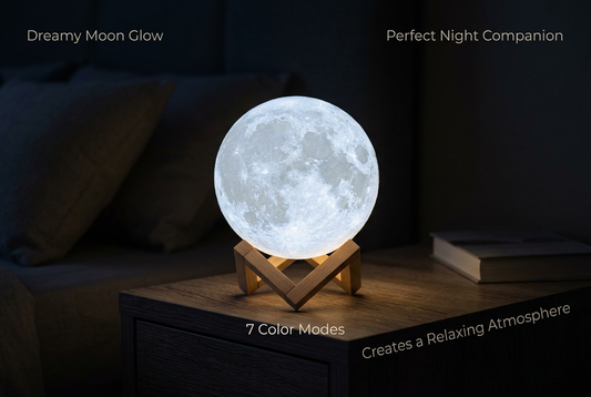 🌙 Luna Soft – LED Moon Night Light with Stand