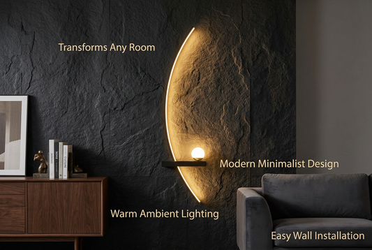 ✨ Golden Aura – Minimalist LED Wall Sconce, Gold & Black